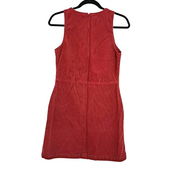 Y2K American Eagle Red Corduroy Sleeveless Dress Size 6 Vintage - Picture 3 of 8